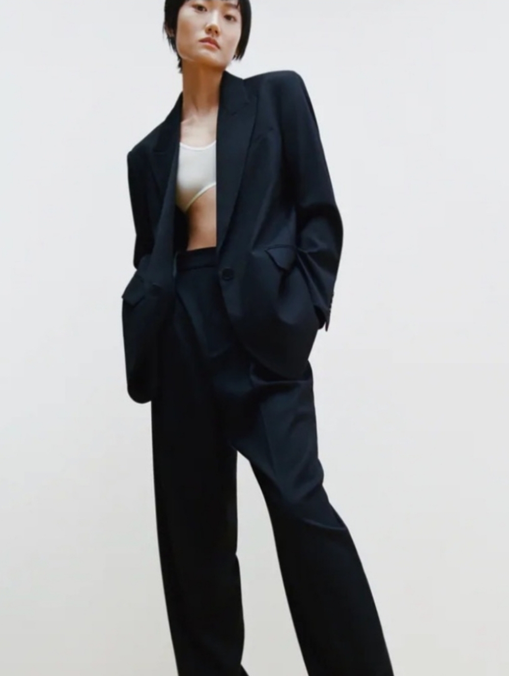 Zara  Oversized Blazer Navy Blue Size M - Picture 6 of 10